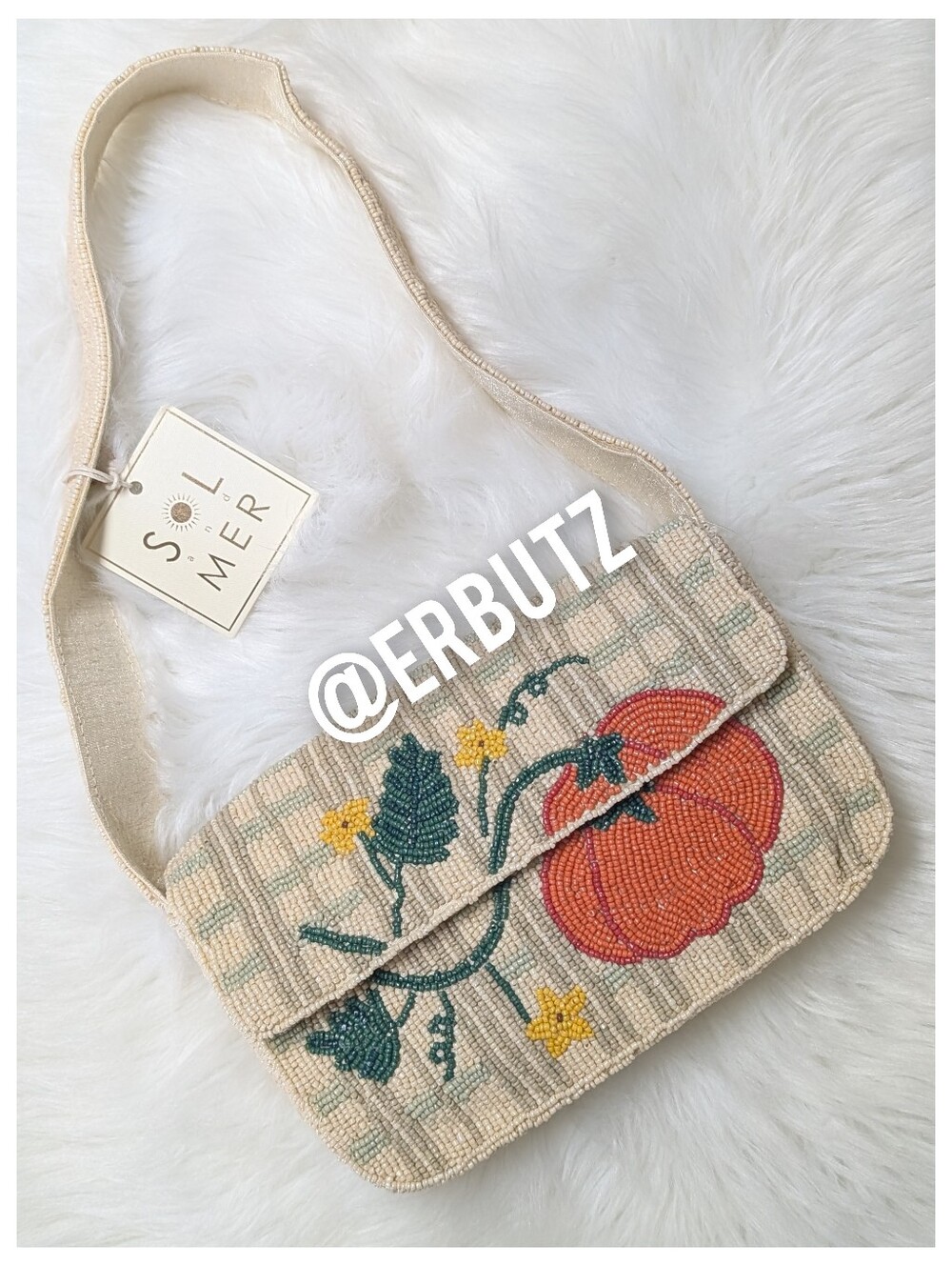 SOL and MER Autumn Pumpkin Patch Beaded Shoulder Bag 🎃🍂